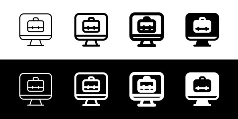 Editable job search, website, desktop, briefcase, online portfolio vector icon. Work, office. Part of a big icon set family. Perfect for web and app interfaces, presentations, infographics, etc