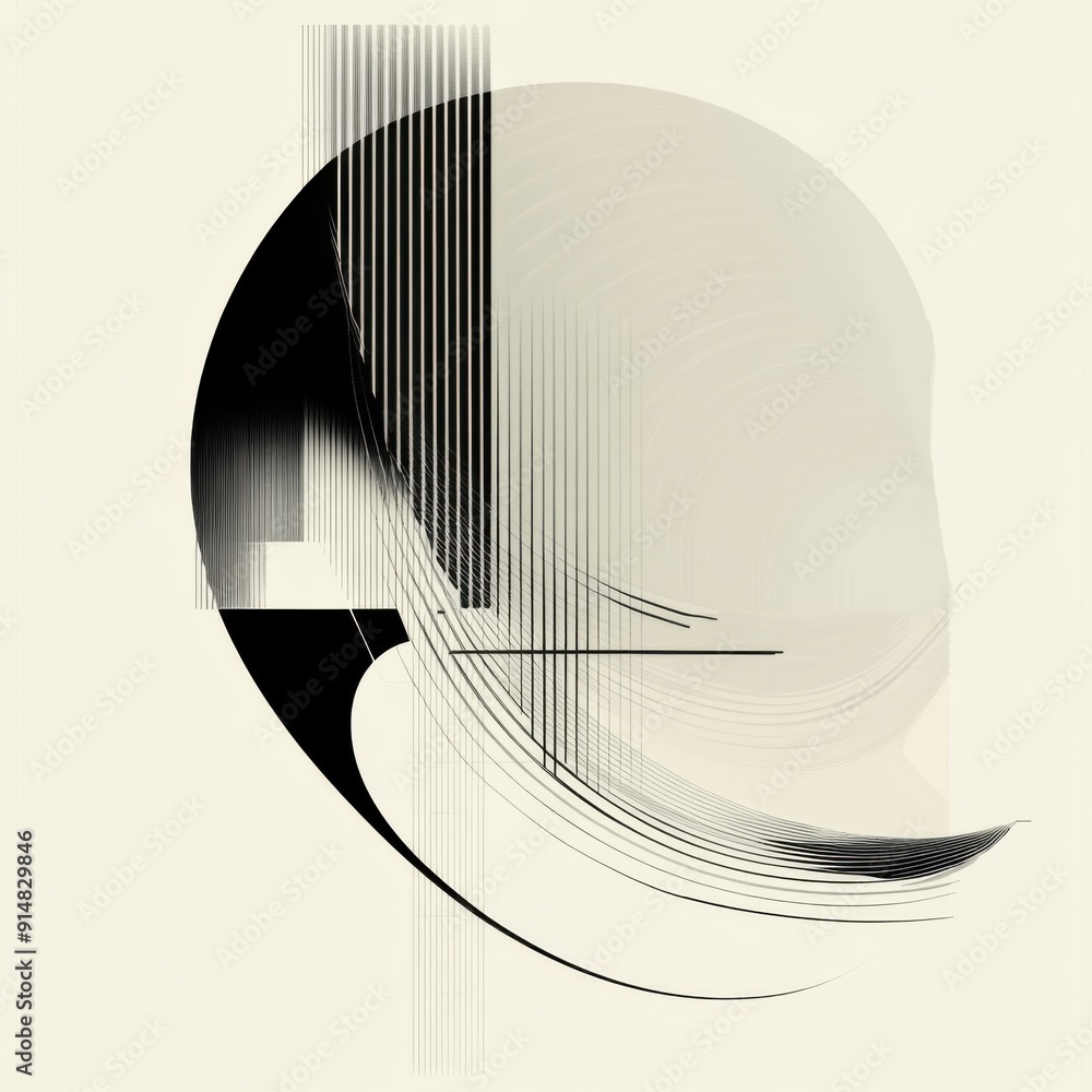 Poster serene minimalist abstraction: embracing negative space