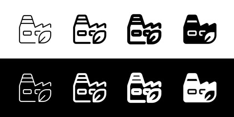 Editable green factory plant, industry vector icon. Environment, ecology, eco-friendly. Part of a big icon set family. Perfect for web and app interfaces, presentations, infographics, etc