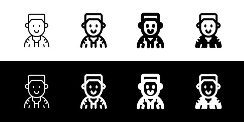 Fototapeta premium Editable person with army buzz flattop haircut avatar vector icon. User, profile, identity, persona. Part of a big icon set family. Perfect for web and app interfaces, presentations, infographics, etc