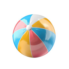 Obraz premium A colorful beach ball with a white stripe