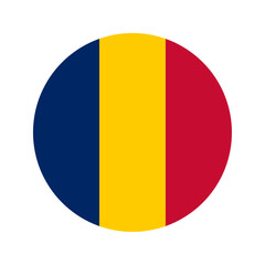 Fototapeta premium Round Chad flag icon