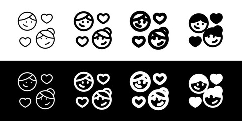 Editable romantic couple vector icon. Wedding, valentine, love, celebration. Part of a big icon set family. Perfect for web and app interfaces, presentations, infographics, etc