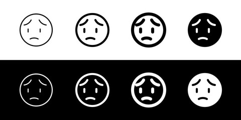 Editable worry, sad face expression emoticon vector icon. Part of a big icon set family. Part of a big icon set family. Perfect for web and app interfaces, presentations, infographics, etc