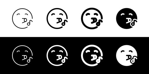 Editable whistle expression emoticon vector icon. Part of a big icon set family. Part of a big icon set family. Perfect for web and app interfaces, presentations, infographics, etc