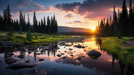 Fototapeta premium beautiful nature landscape panoramic photo