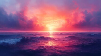 Fototapeta premium Dramatic ocean sunset with vibrant colors