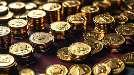 Muchas monedas en el fondo. Simboliza la econom&iacute;a mundial. Monedas de diferentes partes del mundo. Finanzas. 