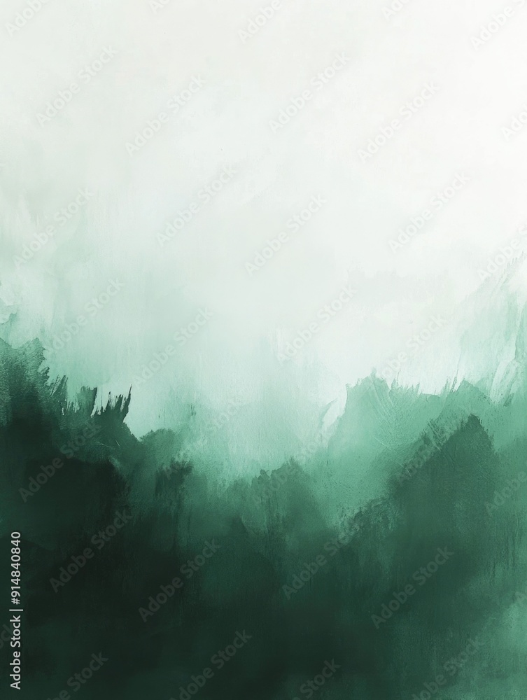 Poster mesmerizing abstract gradient from rich emerald green to soft seafoam green to pristine white a calm