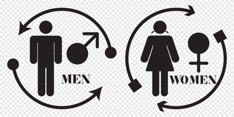 Toilet icon.WC sign.Restroom sign icon . Man, Woman icon flat . male and female toilet sign . wc door plate symbol illustration.Eps 10.