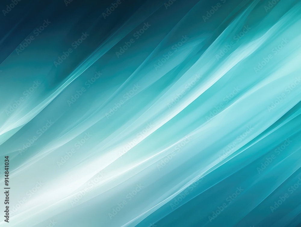 Poster smooth and seamless gradient transition from dark teal to vibrant cyan to light refreshing blue abst