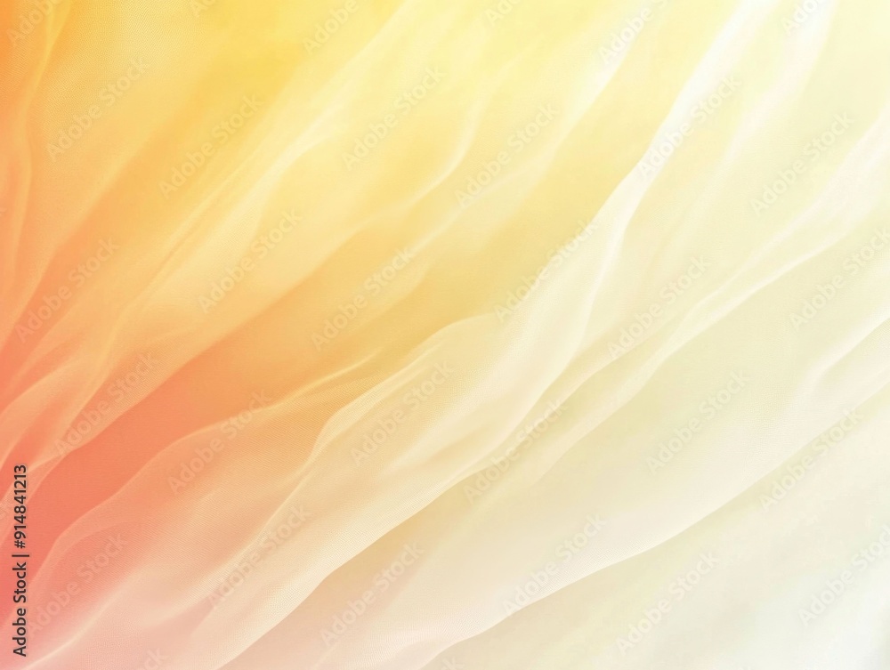 Poster soft gradient from butter yellow to pale peach to white creating a tranquil and inviting abstract ba