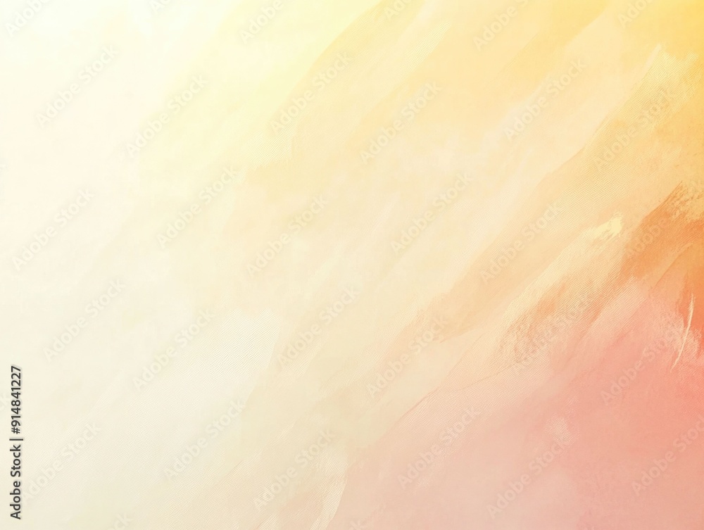 Poster Soft gradient background transitioning from butter yellow to pale peach to white creating a serene and inviting abstract design with a minimalist and modern aesthetic