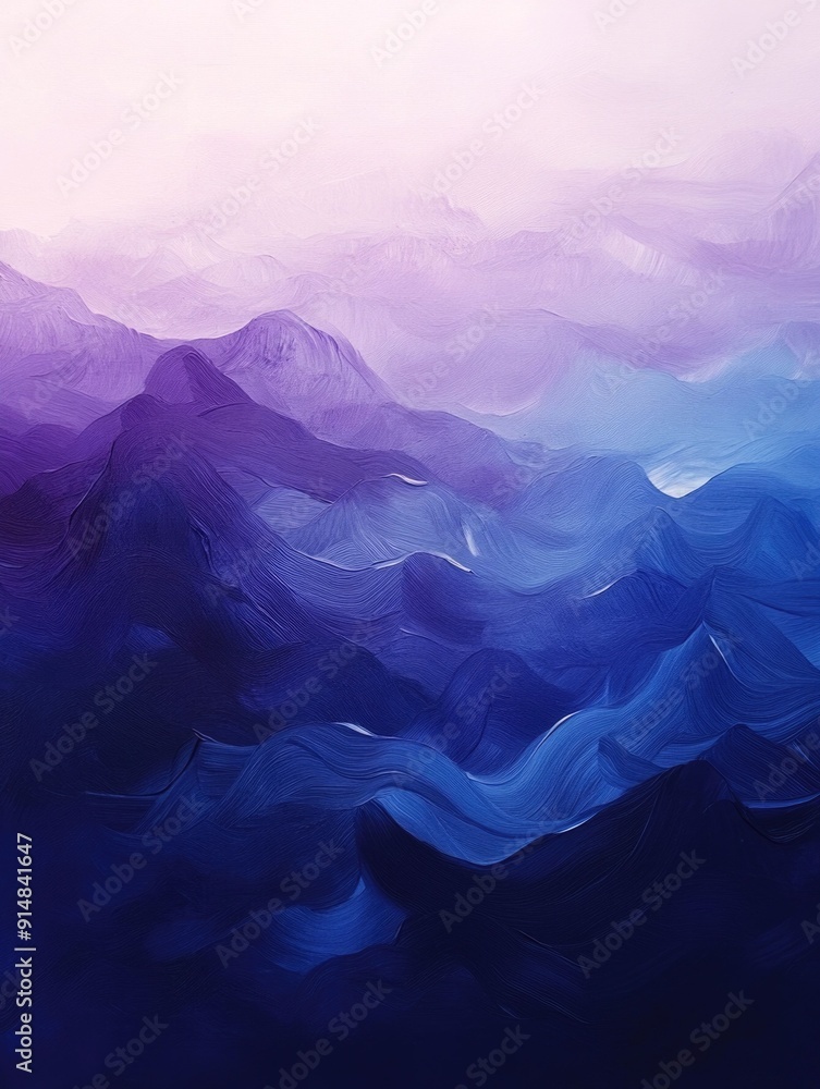 Poster stunning gradient blend transitioning from a deep rich purple to a royal blue and ending in a soft l