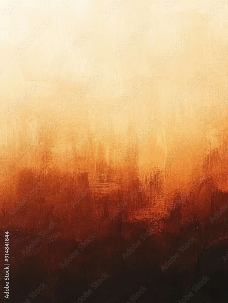 Poster elegant gradient blending seamlessly transitioning from dark brown to terracotta and light beige cre