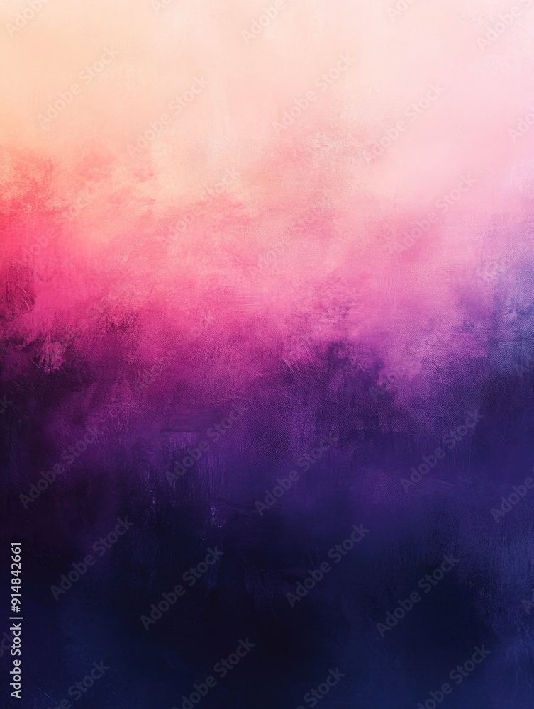 Poster Captivating Gradient Transition from Deep Purple to Soft Peach Hues Serene Abstract Artwork with Gentle Dreamy Color Blending and Smooth Transitions