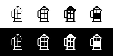 Editable french press vector icon. Cafe, coffee shop, restaurant, drink, beverages. Part of a big icon set family. Perfect for web and app interfaces, presentations, infographics, etc