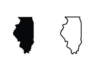 illinoise state isolated on a transparent background