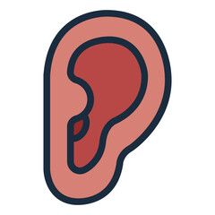 Naklejka premium Ear icon representing auditory organ.