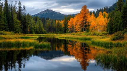 Wanderlust, serene mountain lake, reflections Background