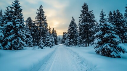 Wanderlust, snowy forest, winter hike Background