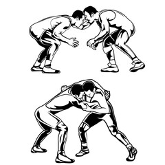 Wrestling | Fighting Sports | Fighter Dad | Wrestler | Wrestling Team | Olympic Games | Martial Arts | Combat Sport | Original Illustration | Vector and Clipart | Cutfile and Stencil