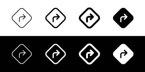 Editable turn right vector icon. Map, location, navigation. Part of a big icon set family. Perfect for web and app interfaces, presentations, infographics, etc