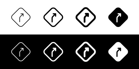 Editable curve right vector icon. Map, location, navigation. Part of a big icon set family. Perfect for web and app interfaces, presentations, infographics, etc