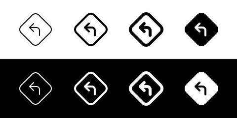 Editable turn left vector icon. Map, location, navigation. Part of a big icon set family. Perfect for web and app interfaces, presentations, infographics, etc