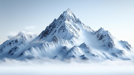 Obraz premium Majestic Snowy Mountain: Isolated for Winter and Nature Designs. Generative AI