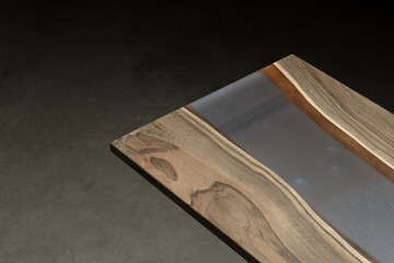 Expensive vintage furniture. The table is covered with epoxy resin and varnished. Luxury quality...