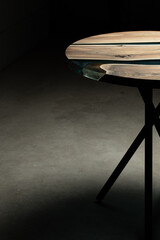 Expensive vintage furniture. The table is covered with epoxy resin and varnished. Luxury quality...