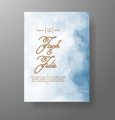 Wedding invitation with Abstract splashed watercolor background