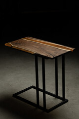 Expensive vintage furniture. The table is covered with epoxy resin and varnished. Luxury quality...