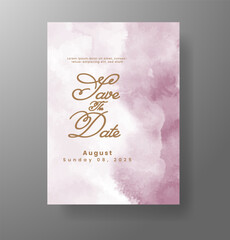Wedding invitation with Abstract splashed watercolor background