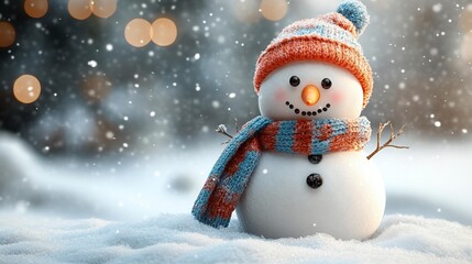 Festive Snowman: Isolated Snowman for Christmas and Winter Designs. Generative AI