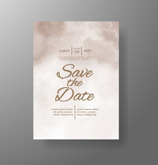 Wedding invitation with Abstract splashed watercolor background