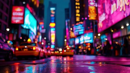 Tourist attraction, Times Square, vibrant lights Background