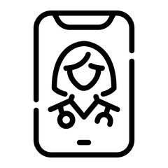 telemedicine Line Icon
