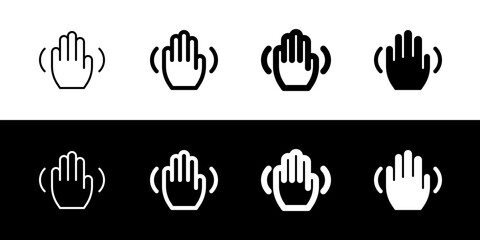 Fototapeta premium Editable hand gesture wave vector icon. Part of a big icon set family. Perfect for web and app interfaces, presentations, infographics, etc