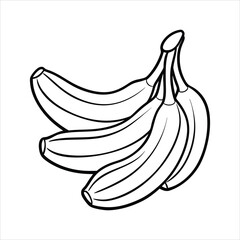 Bananas estilo cartoon line art vector