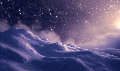 Fototapeta premium Enchanting Winter Wonderland: Creative Snowy Landscape for Festive Seasons. Dreamy Blue Christmas and New Year Background. AI-Generated 4K Wallpaper for Back-to-School Joy and Campus Life Celebration.