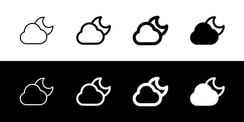 Editable night sky, moon and cloud vector icon. Part of a big icon set family. Perfect for web and app interfaces, presentations, infographics, etc