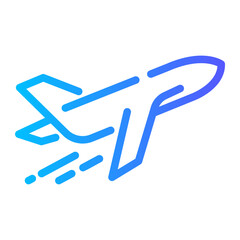 airplane Line Gradient Icon
