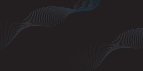 Abstract vector modern background with grey wavy lines and particles. 