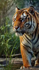 Obraz premium white bengal tiger in zoo
