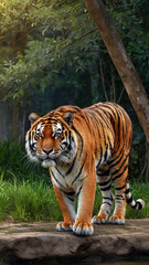 Obraz premium white bengal tiger in zoo