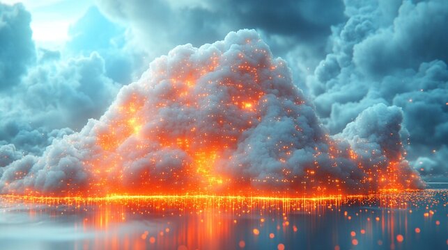 Modern Tech: Cloud Computing Illustration for IT and Data Projects. Generative AI