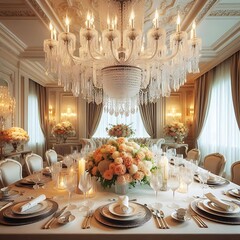 Interior design with gorgeous decoration with atrractive utensils