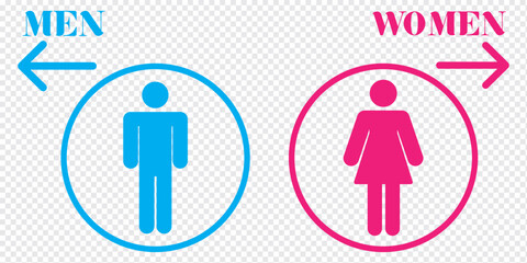 Toilet icon.WC sign.Restroom sign icon . Man, Woman icon flat . male and female toilet sign . wc door plate symbol illustration.Eps 10.